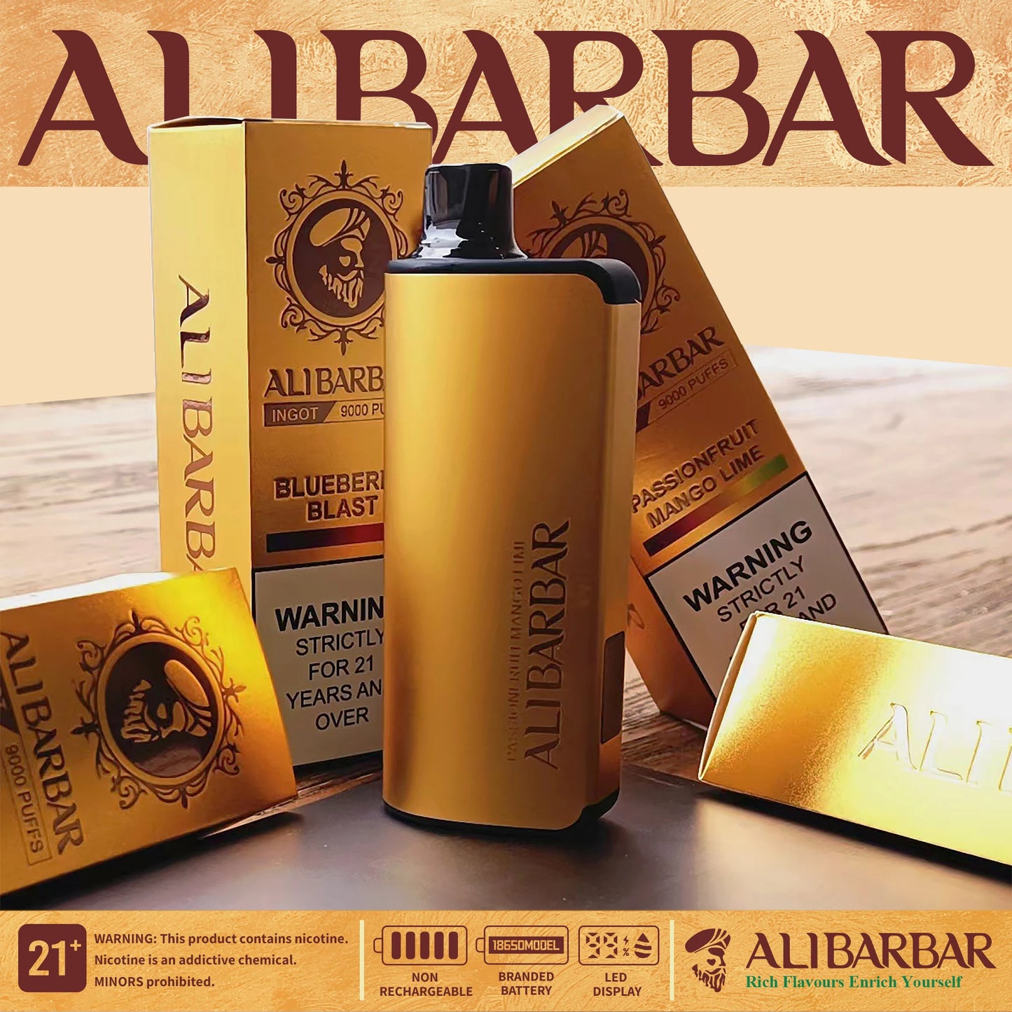 ALIBARBAR Ingot 9000 Puffs 50mg/ml